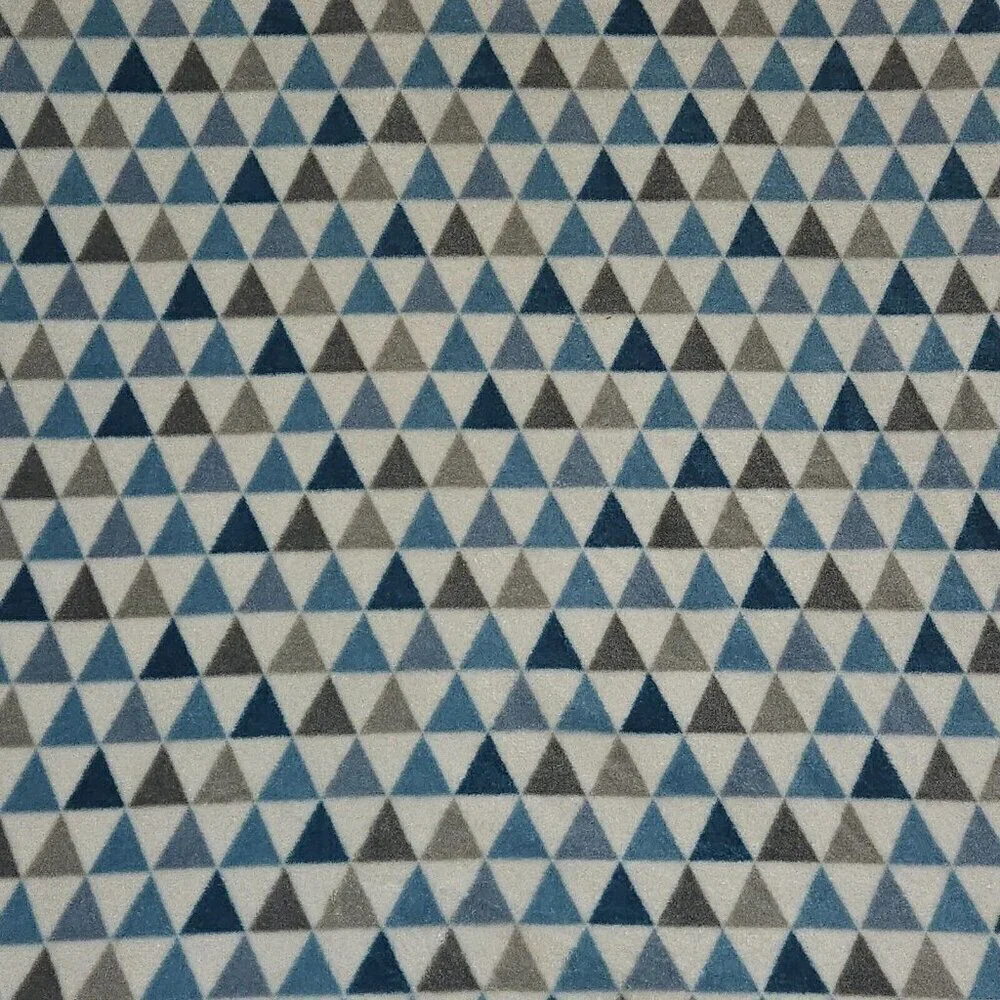 RN 119741 Aqua Blue Gray White Triangles Fleece Baby Blanket Lovey Geometric